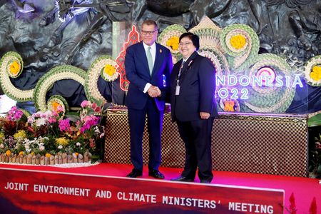 インドネシアのバリ島で開催されていた２０カ国・地域（Ｇ２０）エネルギー移行相会合は２日、共同声明を採択できずに閉幕した。代表撮影（２０２２年　ロイター）