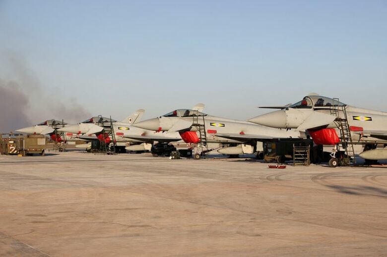 2024年7月17日、オーストラリア北部で撮影。英国空軍のタイフーン戦闘機。REUTERS/Kirsty Needham