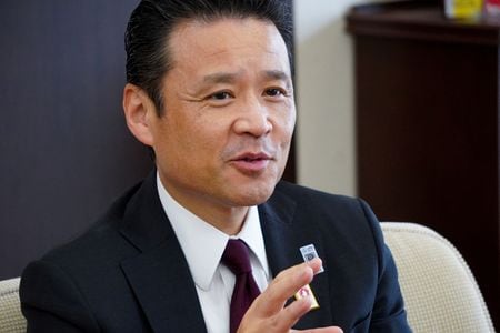 りそなホールディングスの南昌宏社長。５月２７日、東京で撮影（２０２５年　ロイター/Miho Uranaka）