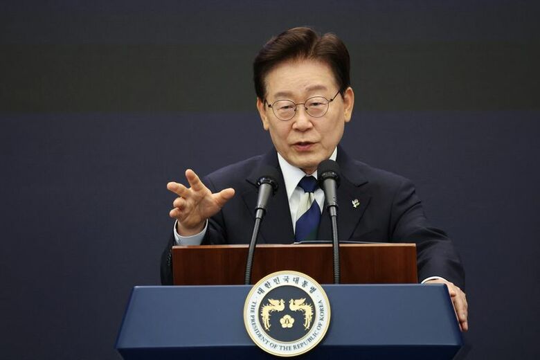 写真は韓国の李在明大統領。2026年6月、韓国・光州で撮影。REUTERS/Kim Hong-Ji