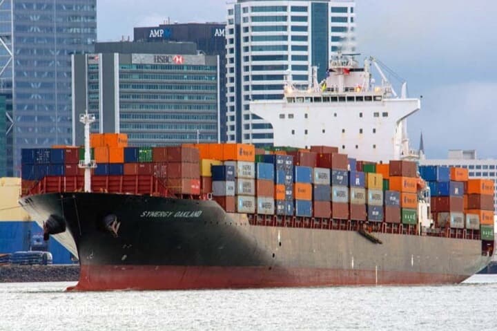 新型コロナウイルス対策の厳しい規制措置に起因する世界貿易の混乱に新造貨物船不足が重なり、本来なら解体されるはずの老朽船の用船料（賃料）が記録的水準に達している。写真は中型貨物船シナジー・オークランド。ユーロシーズ提供（2022年　ロイター）