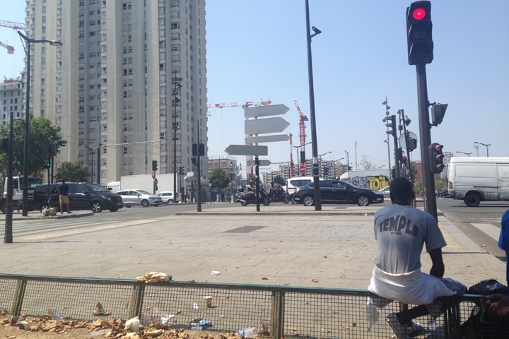 パリの難民が集まる18区のポルト・ド・ラ・シャペル　（Photo: Ayana Nishikawa）