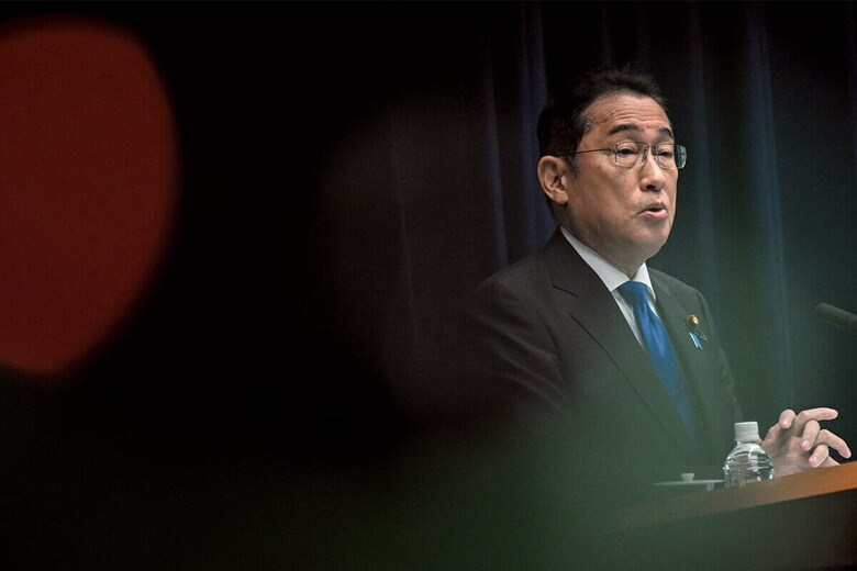 岸田首相は突然の記者会見で総裁選不出馬の意向を表明した　PHILIP FONGｰPOOLｰREUTERS