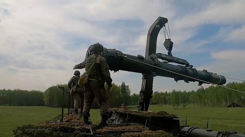 5月20日に公開された提供映像からの切り抜き。ロシア国内で撮影、場所の詳細は不明。Russian Defence Ministry/Handout via REUTERS