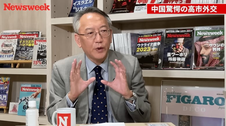 動画に出演する柯隆氏（11月7日、東京都品川区）　ニューズウィーク日本版-YouTube