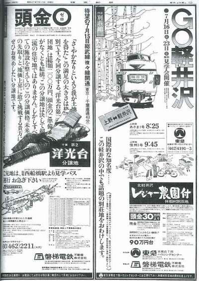 投機型分譲地の広告