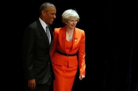　９月４日、オバマ米大統領（写真左）は訪問先の中国で、欧州連合（ＥＵ）離脱（ブレグジット）を決めた国民投票後に就任したメイ英首相（同右）と初の首脳会談を行った。（２０１６年　ロイター/Jonathan Ernst）