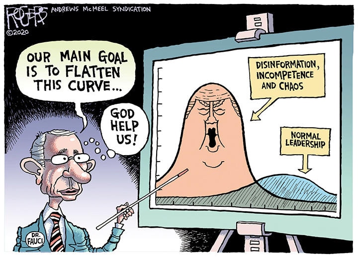 Fauci to the Rescue / (c)2020 ROGERS-ANDREWS McMEEL SYNDICATION