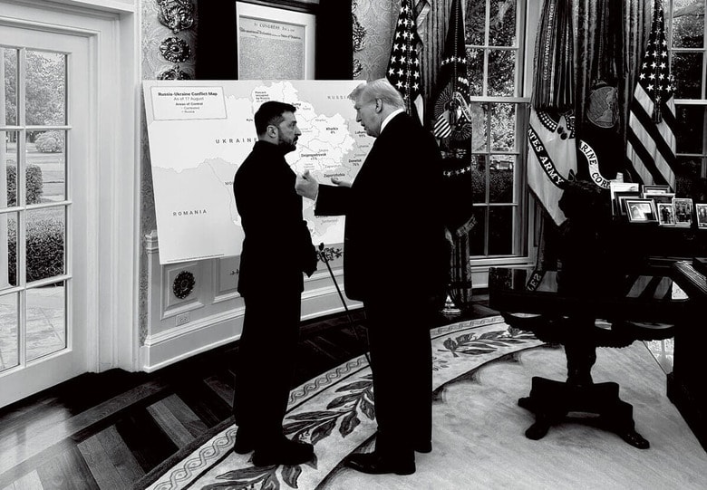 トランプは即時停戦より和平合意を急ぐ（18日、ホワイトハウス）　DAN SCAVINO@SCAVINO47ーX.COM