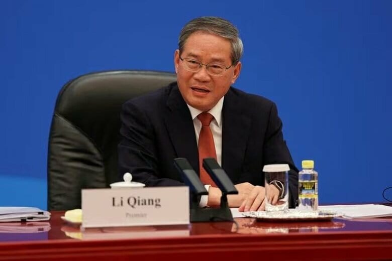 中国の李強首相。5月14日、北京の人民大会堂で代表撮影。REUTERS