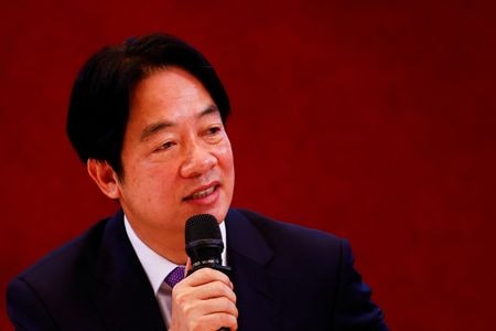 　１０月９日、中国政府で台湾政策を担う国務院台湾事務弁公室は、台湾の頼清徳総統（写真）が「邪悪な意図」で緊張を高めていると批判した。写真は６月、台北で撮影（２０２４年　ロイター/Ann Wang）