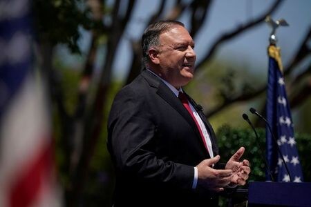 ポンペオ米国務長官は２３日、中国共産党に対して対応を改めるよう促すには、米国の同盟国が「より創造的で積極的な手段」を行使する必要があるとの考えを示した。代表撮影（２０２０年　ロイター）