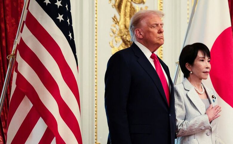 写真はトランプ米大統領と高市早苗首相。2025年10月、東京で撮影。REUTERS/Evelyn Hockstein