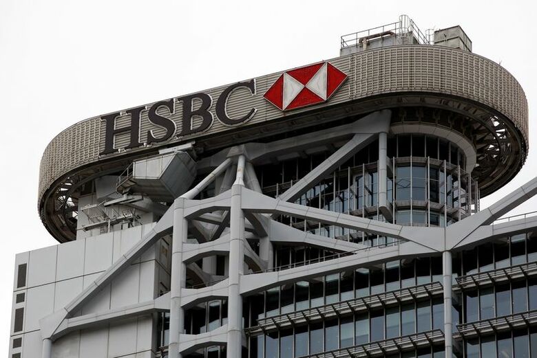 香港の金融街にあるHSBC本社ビルで2020年8月4日撮影　 REUTERS/Tyrone Siu