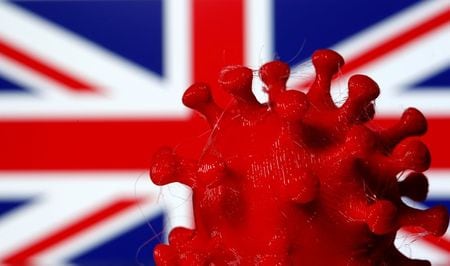 　英国の科学者が、同国で見つかった新型コロナウイルス変異種について、感染力が高いだけでなく死亡率が従来型より約３０％高い恐れがあるとの見方を発表した。２０２０年３月撮影（２０２１年　ロイター/Dado Ruvic）