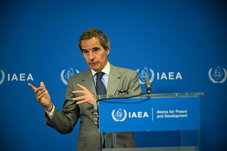 写真は国際原子力機関（ＩＡＥＡ）のグロッシ事務局長。6月8日、ウィーンで撮影。REUTERS/Elisabeth Mandl