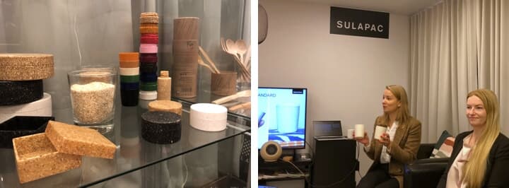 スラパック社の製品と共同摂理者のひとり、ラウラ・ティルッコネン-ラヤサロ