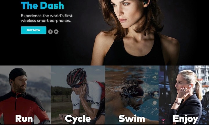 生体センサーを内蔵し防水性能も備えたワイヤレスイヤフォン：Bragi Dash