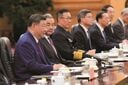 （手前から）習や王ら中国側は新たなフェーズを模索　AP/AFLO