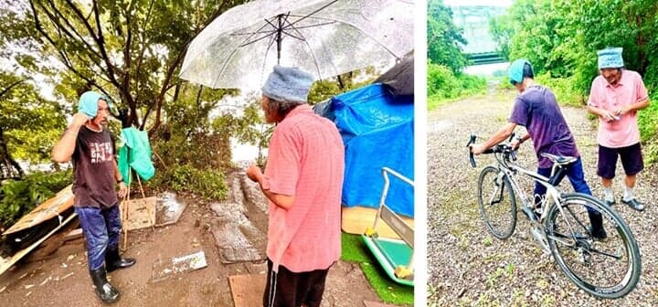 荒川河川敷のホームレス