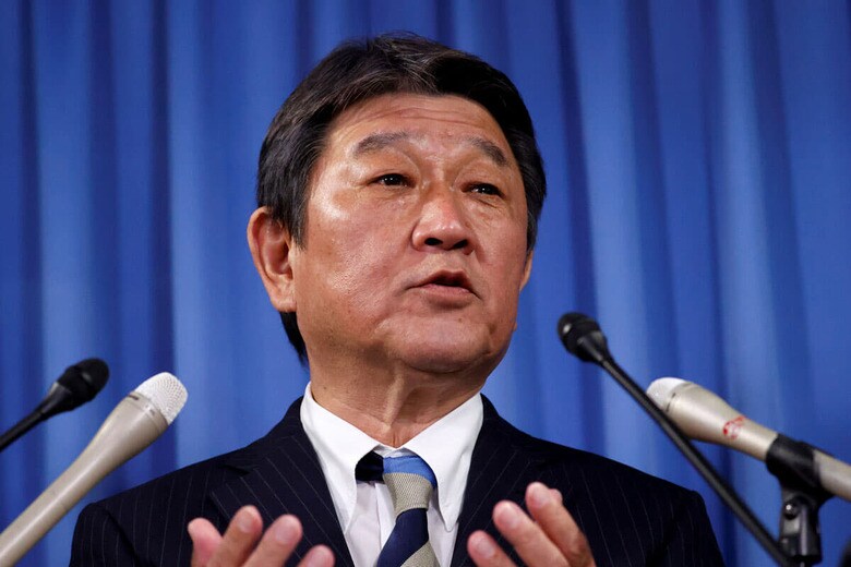 自民党の茂木敏充幹事長は「私は信じております」と言うが……　Issei Kato-REUTERS