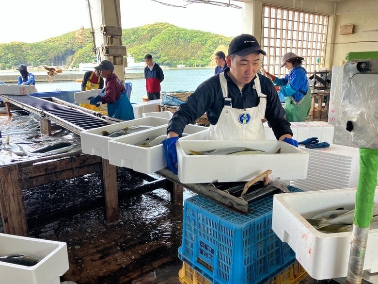 タイミーを活用して漁港で働く千葉連理氏