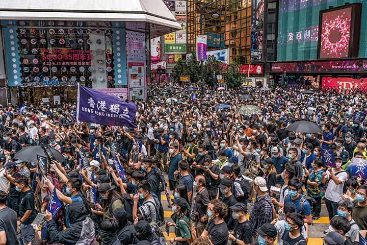 中国が国家安全法の策定方針を表明したことに香港市民は激しく抗議　ANTHONY KWAN/GETTY IMAGES