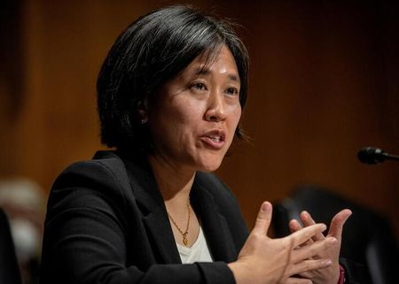 　８月２９日、中国製の電気自動車（ＥＶ）などに新たな関税を課すカナダの決定について、米通商代表部（ＵＳＴＲ）のタイ代表（写真）は、強い支持を表明した。写真は２０２１年２月、米ワシントンでの代表撮影（２０２４　ロイター）