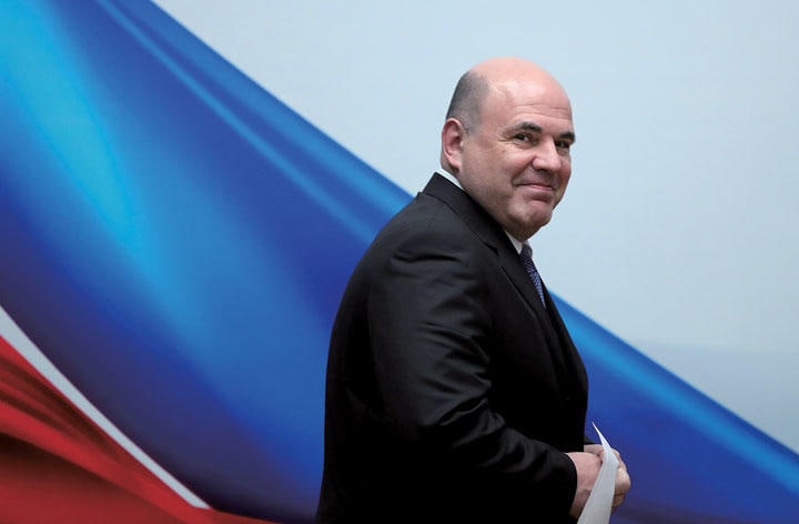 新首相に登用されたミシュスチン　EVGENIA NOVOZHENINA-REUTERS