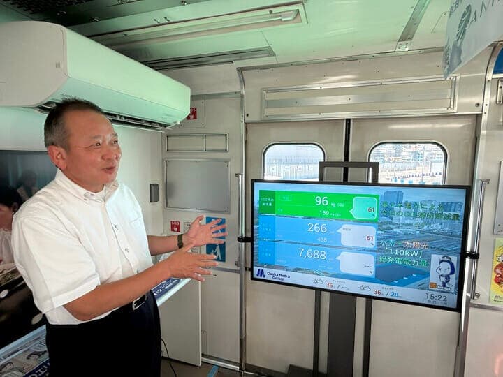 「ソラネット」と「P・TEM」の連携により、見える化された発電状況などのデータをサイネージで確認できる