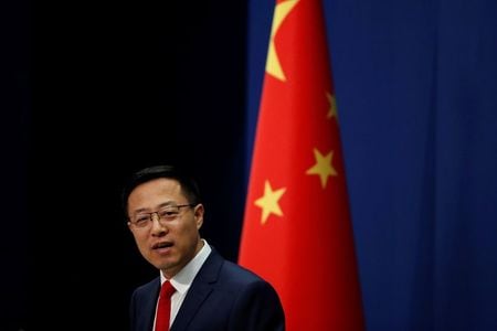 　３月１７日、中国外務省報道官は定例会見で、ミャンマー在住の中国人や中国企業に対する安全対策を強化するようミャンマーに求めた。北京で２０２０年９月撮影（２０２１年　ロイター/Carlos Garcia Rawlins）