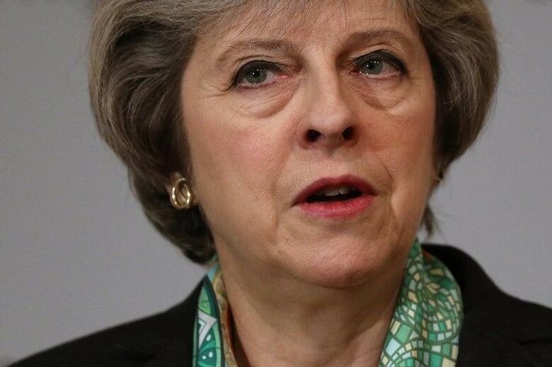 １月９日、メイ英首相（写真）はＥＵ単一市場からの離脱は不可避ではないとの認識を示した。写真は９日、ロンドンで撮影（２０１７年　ロイター/Dan Kitwood/Pool）