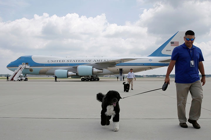 飛行機の座席で動物を見かけたら、それはたぶんESA（写真はオバマ前大統領の飼い犬ボー）　Jonathan Ernst-REUTERS