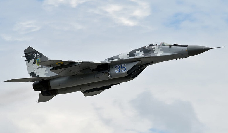 ウクライナ軍のMiG-29戦闘機（2020年7月、ウクライナ・リヴィウ上空）　Maksym Pasternak-Shutterstock