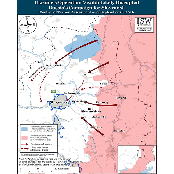ビバルディ作戦でロシアのスラビャンスク進撃を阻む　Institute for the Study of War