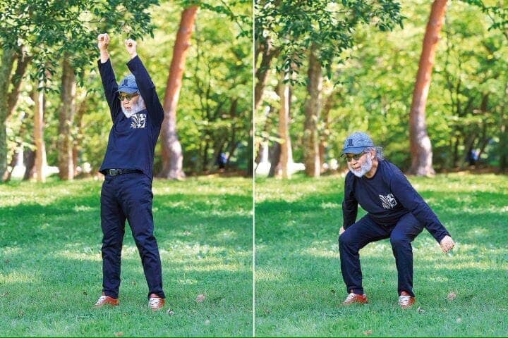 かまた体操のバンザイスクワット