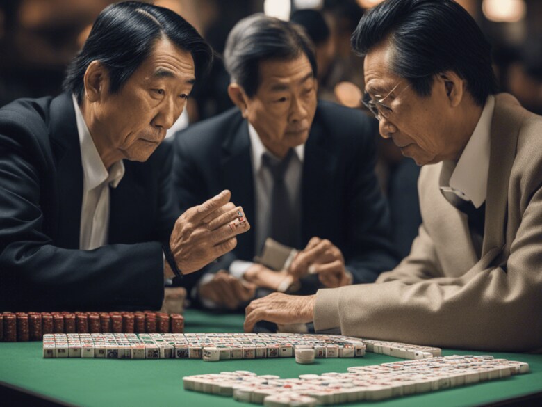 <strong>今回のAIイラスト：</strong>エラいおじさんたちはみんな裏でつるんでるの？　AI GENERATED ART BY NEWSWEEK JAPAN VIA STABLE DIFFUSION