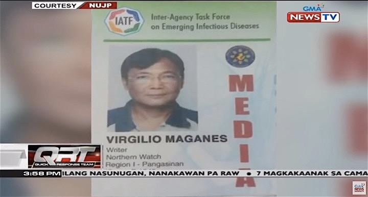 正体不明の男性らによる銃撃を受け死亡したジャーナリスト、バージリオ・マガネス氏　GMA News / YouTube