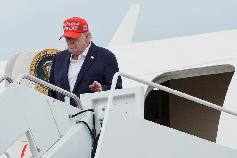 トランプ米大統領。8月16日、米メリーランド州のアンドリュース合同基地で撮影。REUTERS/Ken Cedeno