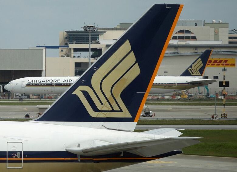 写真はシンガポール航空の機体。2020年12月、シンガポールのチャンギ空港で撮影。REUTERS/Edgar Su