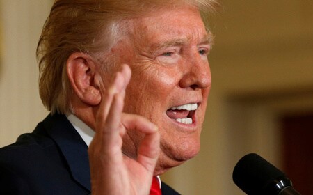 　８月２８日、トランプ米大統領はメキシコ国境の壁建設費の拠出を議会に求めていることについて、米政府機関の閉鎖につながらないことを望むと表明した（２０１７年　ロイター/Kevin Lamarque）