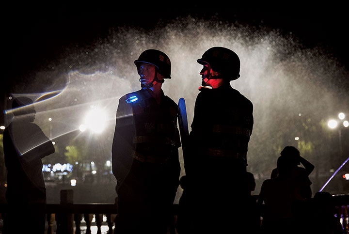 古都カシュガルでも公安当局の取り締まりは強まる一方　Kevin Frayer/GETTY IMAGES