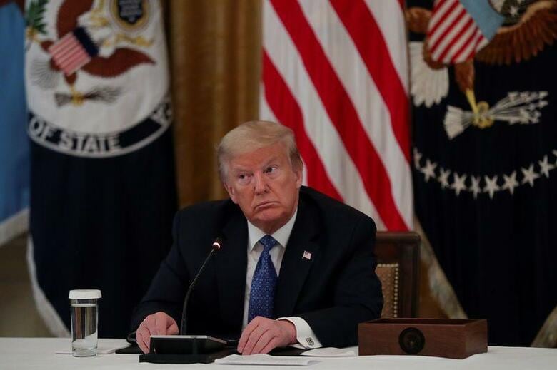 トランプ米大統領は医療専門家らの警告にもかかわらず、新型コロナウイルス感染への予防薬として、抗マラリア薬「ヒドロキシクロロキン」を服用していることについて、個人の自由だと主張した(2020年　ロイター/Leah Millis)
