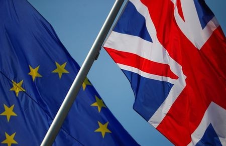 　９月１０日、欧州連合（ＥＵ）は、英政府が９日に議会に提出した「国内市場法案」を巡り、１０日の緊急協議で英側から納得できる説明がなかった場合には、法的措置も辞さない構えを示している。ドイツ・ベルリンで２０１９年４月撮影（２０２０年　ロイター/Hannibal Hanschke）
