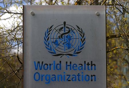 世界保健機関（ＷＨＯ）は３０日、葛西健・西太平洋地域事務局長を休職としたことを明らかにした。写真は、WHOのロゴ。２０２１年４月６日にスイス・ジュネーブで撮影。（２０２２年　ロイター／Denis Balibouse）