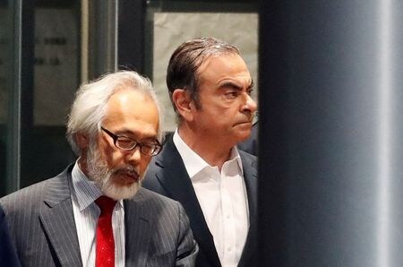 　１月２日、会社法違反（特別背任）などで起訴され保釈中にレバノンに逃亡した日産自動車前会長カルロス・ゴーン被告を巡り、レバノン当局が、国際刑事警察機構（ＩＣＰＯ）から国際手配書を受領したことが判明した。写真は東京で昨年４月に撮影（２０１９年　ロイター／Issei Kato）