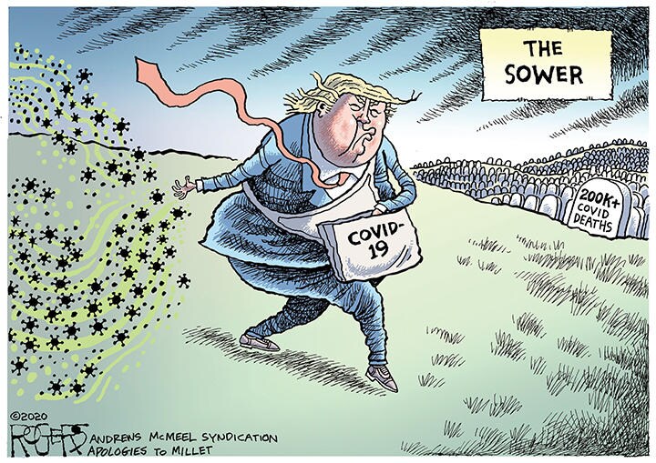 Parable of the Superspreader / ©2020 ROGERS-ANDREWS McMEEL SYNDICATION