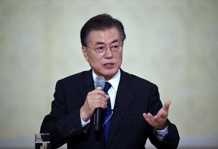 　９月７日、韓国の文在寅（ムン・ジェイン）大統領は、北朝鮮が核実験を行って以降、朝鮮半島の緊張が大幅に高まっているが、朝鮮半島で戦争が起きることはないとの認識を示した。写真はソウルで４日撮影（２０１７年　ロイター）