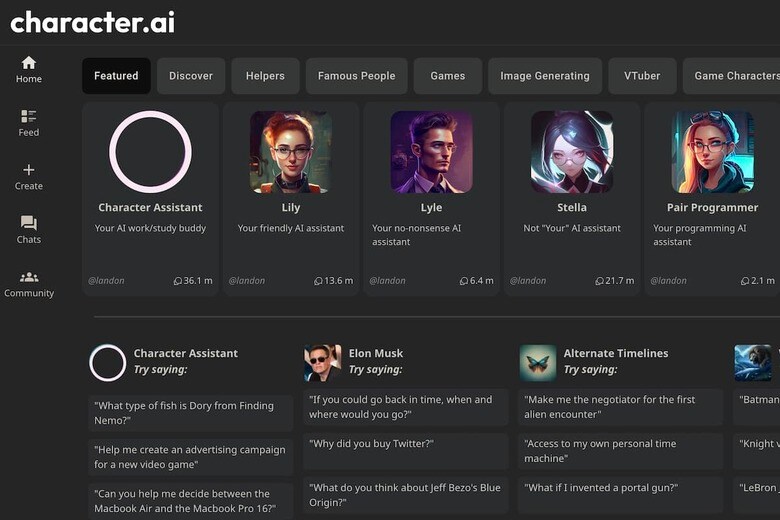 Photo: character.ai