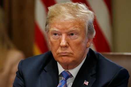 　７月１８日、米ホワイトハウスの報道官は、トランプ大統領（写真）がロシアはもはや米国を標的としていないと述べたことを否定した。ワシントンで撮影（２０１８年　ロイター/Leah Millis）